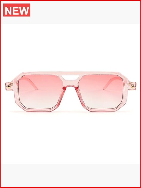 Retro Square Aviator Sunglasses UV400 Protection Wrap Around Frame main image 7